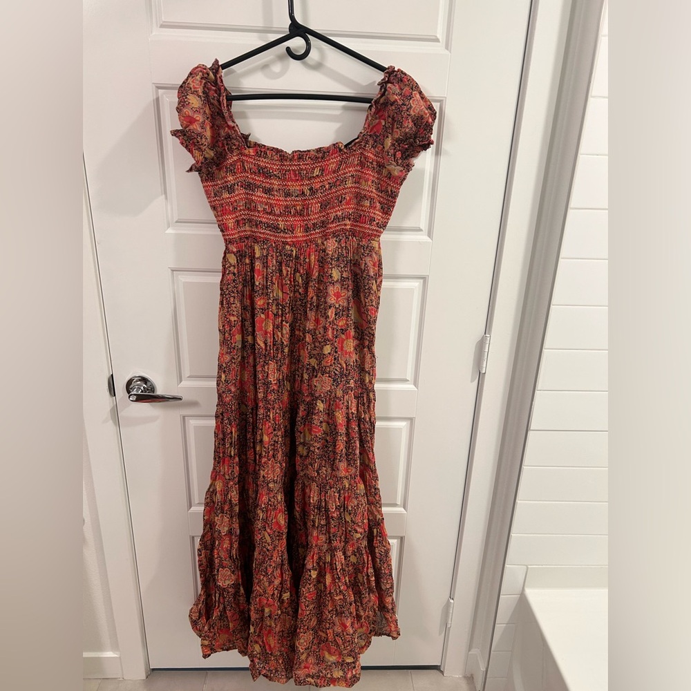Free people Red and Black Floral Maxi Dress